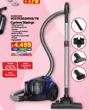 Samsung VC07R302MVB/TR Cyclone Süpürge 750W image