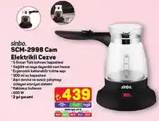 Sinbo SCM-2998 Cam Elektrikli Cezve image