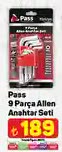 Pass 9 Parça Allen Anahtar Seti image