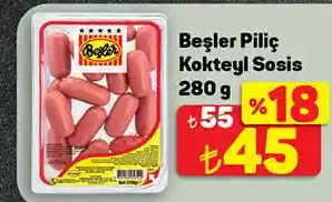 Beşler Piliç Kokteyl Sosis 280 g image