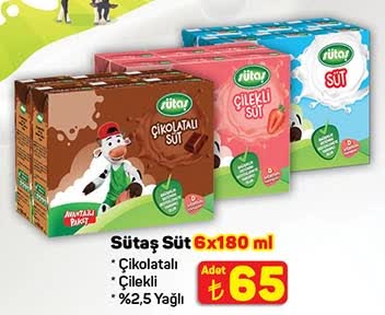 Sütaş Süt 6x180 ml image
