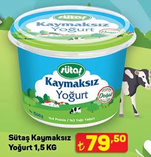 Sütaş Kaymaksız Yoğurt 1,5 KG image