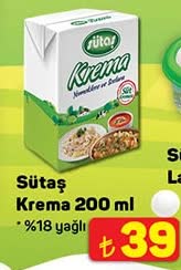 Sütaş Krema 200 ml image