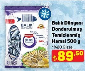 Balık Dünyası Dondurulmuş Temizlenmiş Hamsi 500 G image