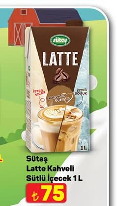 Sütaş Latte Kahveli Sütlü İçecek 1L image