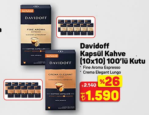 Davidoff Fine Aroma Kapsül Kahve 100'lü Kutu image