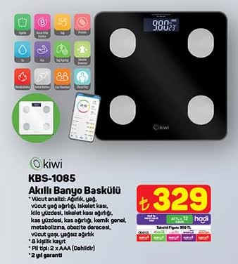 Kiwi KBS-1085 Akıllı Banyo Baskülü image