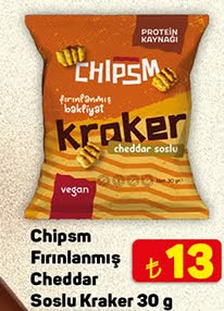 Chipsm Fırınlanmış Cheddar Soslu Kraker 30 g image