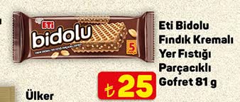 Eti Bidolu Fındık Kremalı Yer Fıstığı Parçacıklı Gofret image