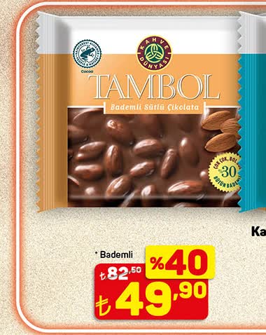 Kahve Dünyası Tambol Bademli Sütlü Çikolata image