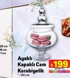 Ayaklı Kapaklı Cam Kurabiyelik image