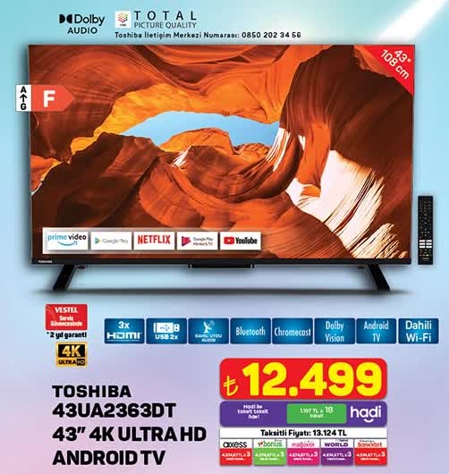 Toshiba 43UA2363DT 4k ultra hd android tv image