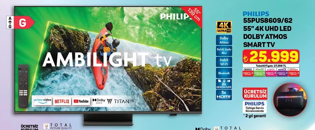 Philips 55Pus8609/62 4k uhd led smart tv image