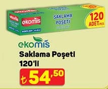 Ekomis Saklama Poşeti 120'Li image