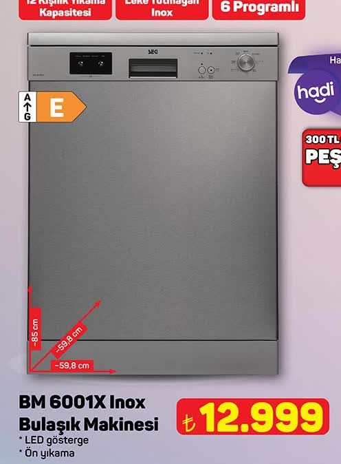 BM 6001X Inox Bulaşık Makinesi image