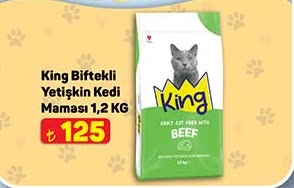 King Biftekli Yetişkin Kedi Maması 1,2 KG image