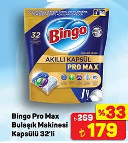 Bingo Pro Max Bulaşık Makinesi Kapsülü 32'li image