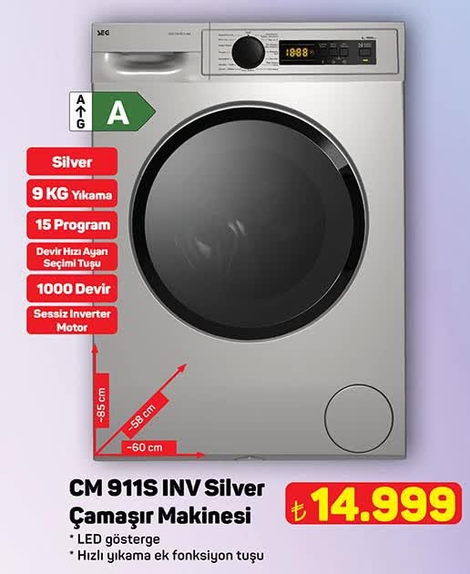 CM 911S INV Silver Çamaşır Makinesi image