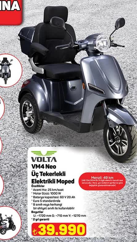 VOLTA VM4 Neo Üç Tekerlekli Elektrikli Moped image