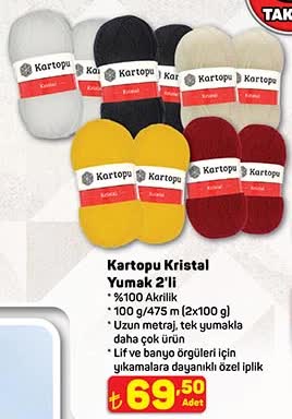 Kartopu Kristal Yumak 2'li image