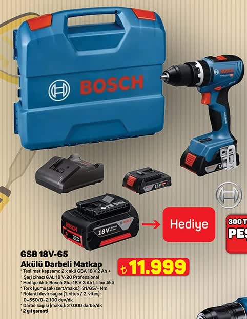 GSB 18V-65 Akülü Darbeli Matkap image