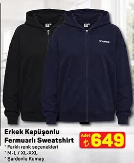 Erkek Kapüşonlu Fermuarlı Sweatshirt image