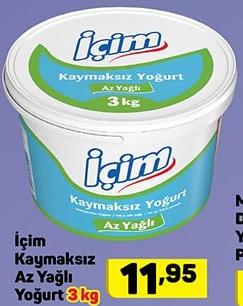 İçim Kaymaksız Az Yağlı Yoğurt 3 kg image