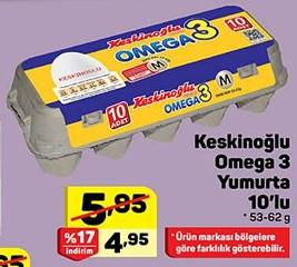 Keskinoğlu Omega 3 Yumurta 10'lu 53-62 g image