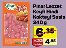 Pınar Lezzet Keyfi Hindi Kokteyl Sosis 240 g image