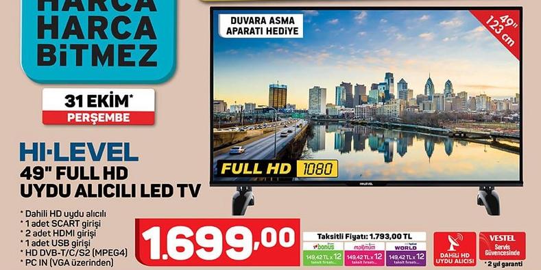 Hi-Level 49'' Full HD Uydu Alıcılı LED TV image