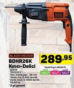 Black+Decker BDHR26K Kırıcı-Delici 800 W image