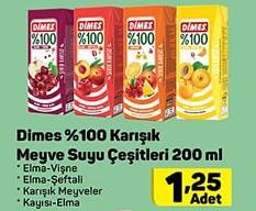 Dimes %100 Karışık Meyve Suyu Çeşitleri 200 ml image