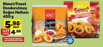 Nimet Feast Dondurulmus Sogan Halkasi 450 G Indirimde Market