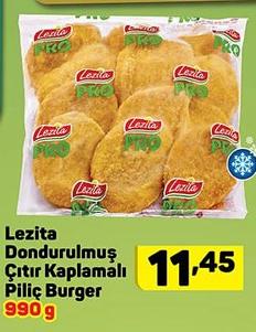 Lezita Dondurulmuş Çıtır Kaplamalı Piliç Burger 990 g image