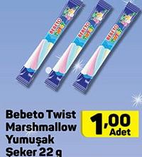 Bebeto Twist Marshmallow Yumuşak Şeker 22 g image