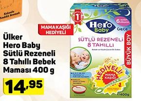 Ülker Hero Baby Sütlü Rezeneli 8 Tahıllı Bebek Maması 400 g image