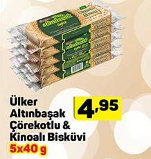 Ülker Altınbaşak Çörekotlu & Kinoalı Bisküvi 5x40 g image