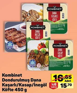 Kombinet Dondurulmuş Dana Kaşarlı/Kasap/İnegöl Köfte 450 g image