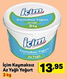 İçim Kaymaksız Az Yağlı Yoğurt 3 kg  image