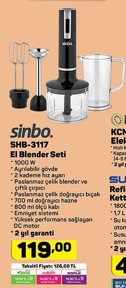 Sinbo SHB-3117 El Blender Seti image