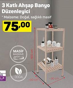 3 Katlı Ahşap Banyo Düzenleyici image