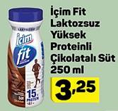 İçim Fit Laktozsuz Yüksek Proteinli Çikolatalı Süt 250 ml image