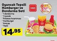 MGS Oyuncak Tepsili Hamburger ve Dondurma Seti image