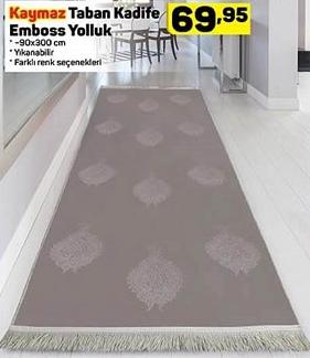 Kaymaz Taban Kadife Emboss Yolluk 90x300 cm image