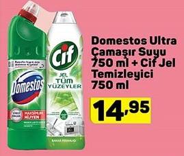 Domestos Ultra Çamaşır Suyu 750 ml + Cif Jel Temizleyici 750 ml image