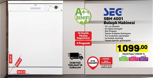 Seg SBM 4001 Bulaşık Makinesi image