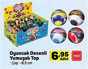 Oyuncak Desenli Yumuşak Top 8,5 cm image