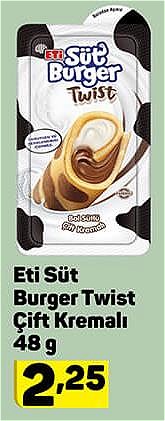 Eti Süt Burger Twist Çift Kremalı 48 g image