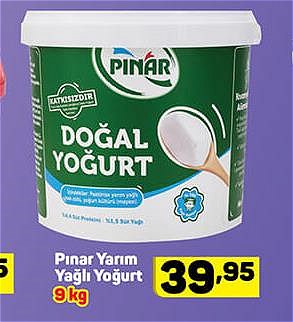 Pınar Yarım Yağlı Yoğurt 9 kg image