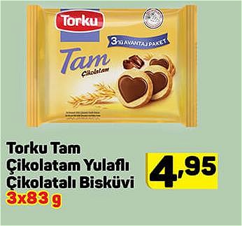 Torku Tam Çikolatam Yulaflı Çikolatalı Bisküvi 3x83 g image